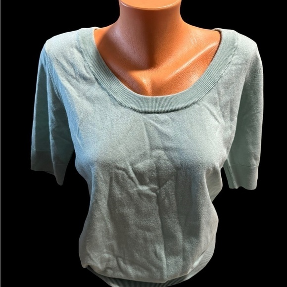 New ModCloth Women’s Short Sleeve Pale Green Soft Sweater Size Large Round Neck - Picture 12 of 15